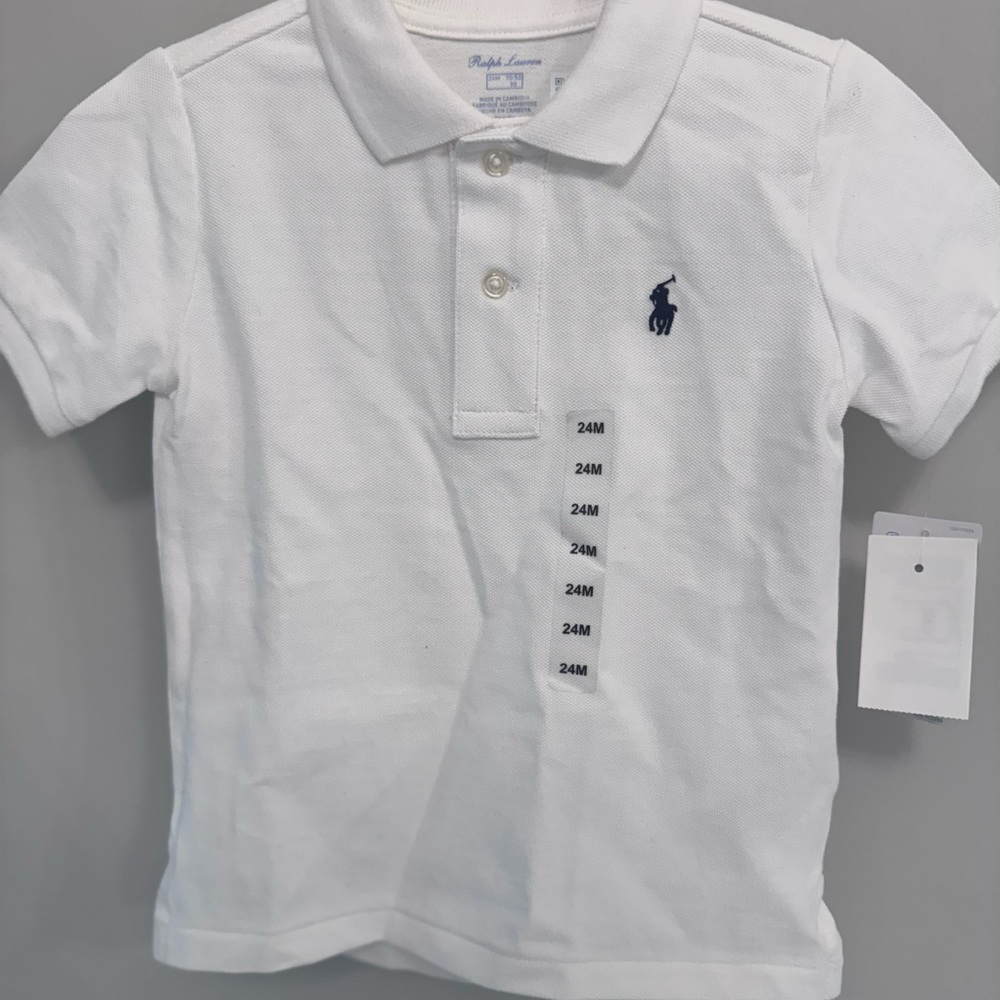 Ralph Lauren 24m White Polo Shirt